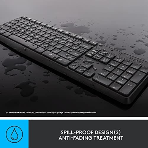 Logitech MK235 Wireless Keyboard and Mouse Combo for Windows, USB Receiver, Long Battery Life, Laptop and PC Keyboard and Mouse Wireless