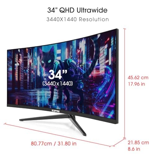 Sceptre New Curved 34-inch Gaming Monitor 3440 x 1440 180Hz 1500R DP x2 HDMI x2 Build-in Speakers 2025