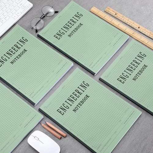 Motiskyy Engineering Notebook 120 Pages Grid Format 8.5" x 11" Paperback Graph Paper Composition Notebook Graph Notepads For Engineer Teacher Architect Designer Scientist (Green,10 Pcs)