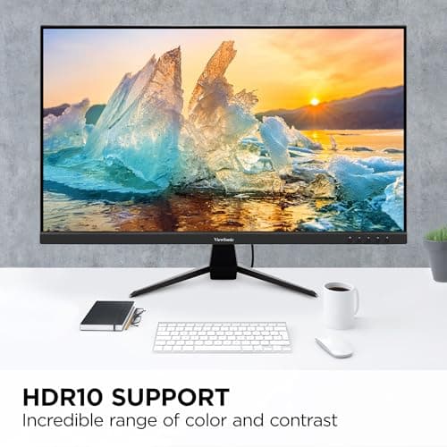 ViewSonic VX3267U-4K 4K UHD 32 Inch IPS Monitor with 65W USB C, HDR10 Content Support, Ultra-Thin Bezels, Eye Care, HDMI, and DP Input, Black