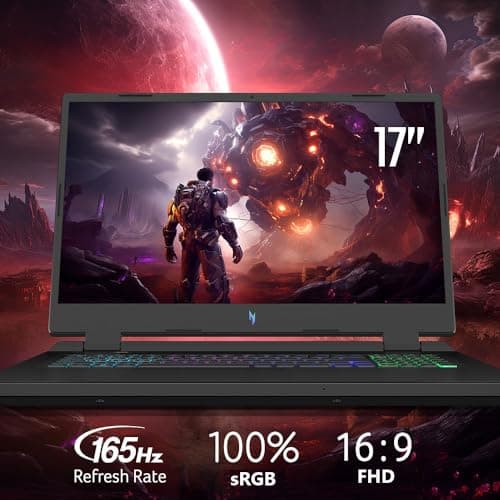 Acer Nitro 17 Gaming Laptop | AMD Ryzen 5 8645HS Hexa-Core AI Capable Processor | NVIDIA GeForce RTX 4050 Laptop GPU | 17.3" FHD IPS 165Hz Display | 16GB DDR5 | 512GB SSD | Wi-Fi 6E | AN17-42-R61S