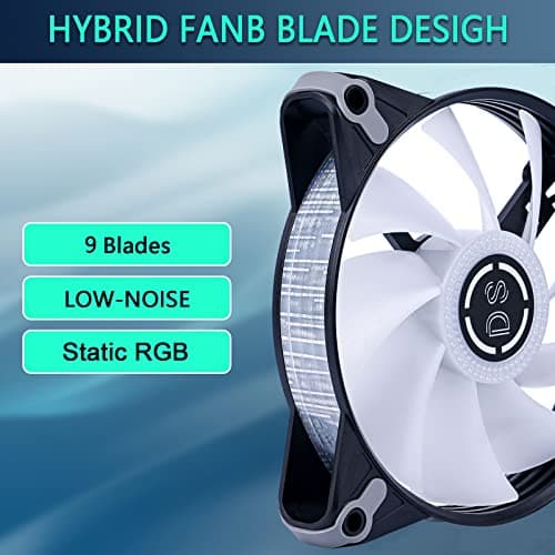 DS RGB Fans, 120mm 6 Pack Case Cooling LED Fans for White Black PC Case, CPU Cooler and Radiators System (DK Series)
