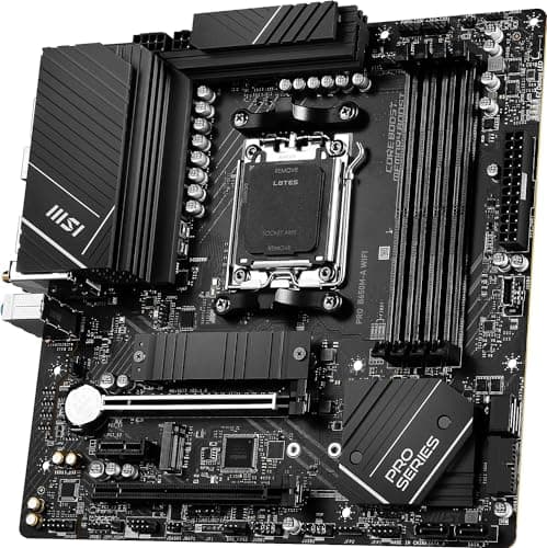 INLAND AMD Ryzen 7 7700X CPU Processor with MSI PRO B650M-A WiFi ProSeries Motherboard (AM5, mATX, DDR5, M.2, USB 3.2 Gen 2, Wi-Fi 6E), Sold by Micro Center
