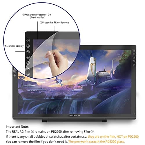 GAOMON PD2200 Drawing Tablet with Screen, Full-Laminated Digital Art Tablet with 8 Touch Buttons, Battery-Free Stylus, Tilt, 130% sRGB, 21.5 inch Graphics Tablet with Stand for Mac, Windows PC