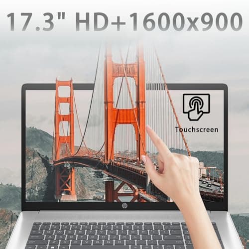 HP 17t Laptop, 17.3" HD+ Touchscreen, Intel Core i5-1135G7 Processor 2.4GHz to 4.2GHz, 16GB RAM, 512GB PCIe SSD, Webcam, Wi-Fi 6, Backlit Keyboard, Windows 11 Home, Silver
