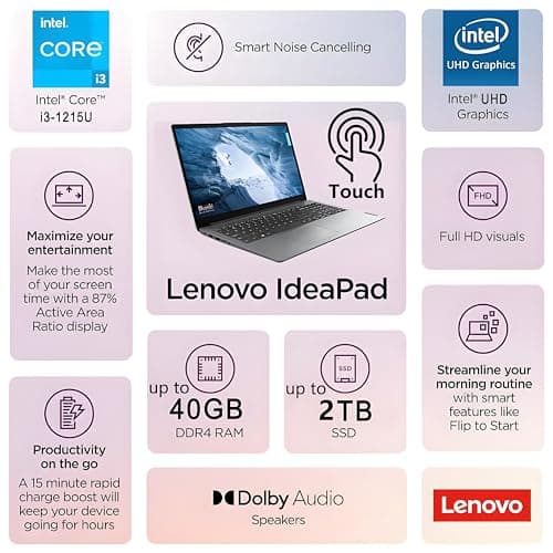 Lenovo Ideapad Touchscreen Laptop Computer for Home Business Student, 15.6" FHD, 24GB DDR4 RAM, 1TB PCIe SSD, Intel 6-Core CPU (Beat i5-1155G7), WiFi 6, HDMI, Windows 11 Pro S, BEF-ectoy USB C Hub