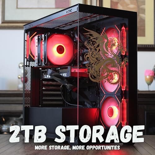 The Horizon Ultra I7 RTX Gaming Dragon Desktop PC || i7 E5-2699V3 18-Core || RTX 4060 || 32GB RAM || SSD + 2TB HHD || 650 W 80+ Gold Power Supply || 1200 Mbps WiFi Ready || Windows 11 Pro