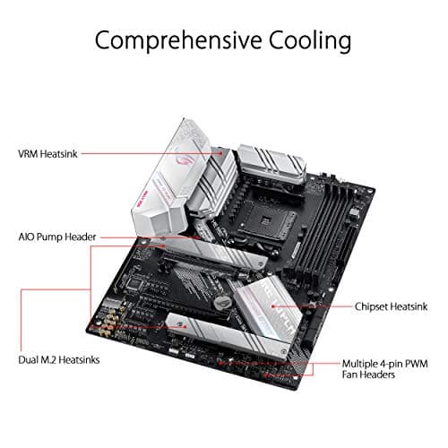 ASUS ROG Strix B550-A Gaming Desktop Motherboard - AMD B550 Chipset - Socket AM4 - ATX - 128 GB DDR4 SDRAM Maximum RAM - DIMM, UDIMM - 4 x Memory Slots - HDMI - DisplayPort - 6 x SATA Interfaces