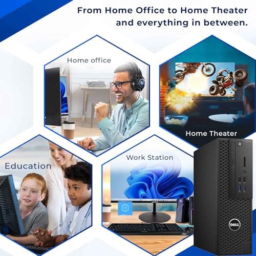 Dell Precision Tower 3420 - SFF Intel Core i5-6600 3.2GHz, 16GB RAM, 512GB Solid State Drive, WiFi, BT, 4K Support, Keyboard & Mouse, Windows 10 Pro 64bit, (Renewed)