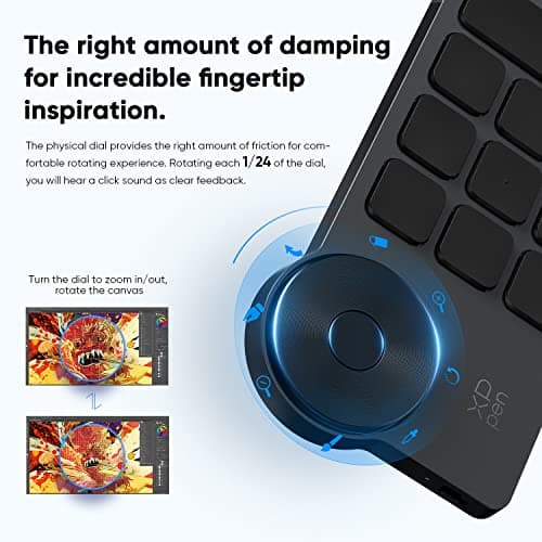 XPPen Mini Keydial ACK05 Wireless Shortcut Keyboard Bluetooth Programmable Express Remote Control with Dial & Customized Express Keys for Drawing Tablet PC MacBook Windows Images Video Editing