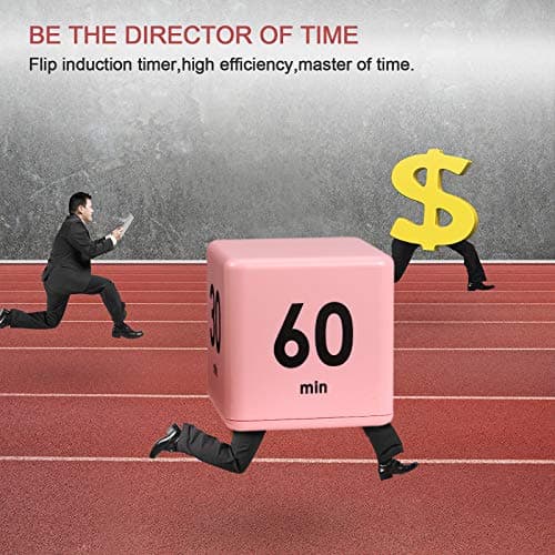 Weewooday Cube Timer Productivity Flip Timer for ADHD Block Gravity Sensor Kitchen Desk Study Time Countdown Learning Management Workout Classroom Gift 15 20 30 60 Minutes 2.6 Inch(Pink)