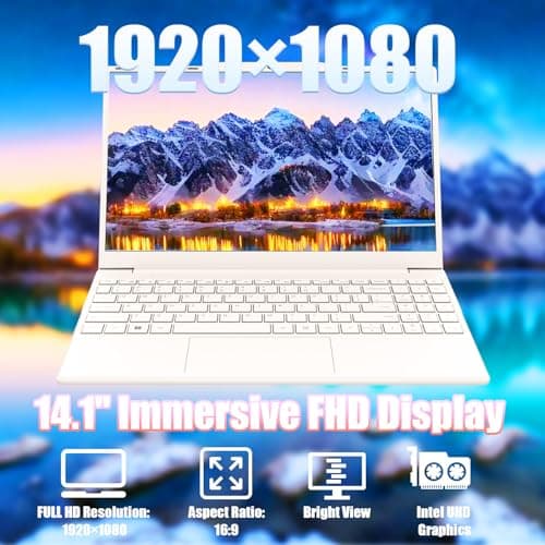 2025 New Portable Laptop,Student and Business,14" FHD IPS Display,Quad-Core N5095 Processor,8GB DDR4 RAM,512GB PCIe SSD,Numeric Keypad,2.4/5G WiFi,38WH Battery,Webcam,Mini HDMI,USB(Pink)