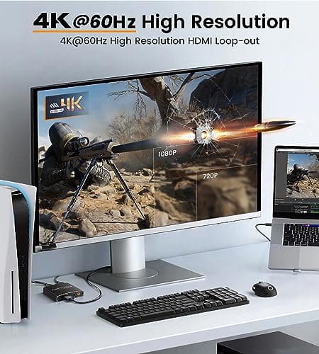 4K HDMI Video Capture Card, avedio links Video Capture Card 1080P 60FPS,USB C/A 3.0 Game Capture Card for Streaming Works for PS5 PC Switch Camera OBS (Black)