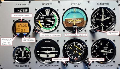 Flight Simulator Instrument Panel Six Pack - Includes Software and Integrated Monitor