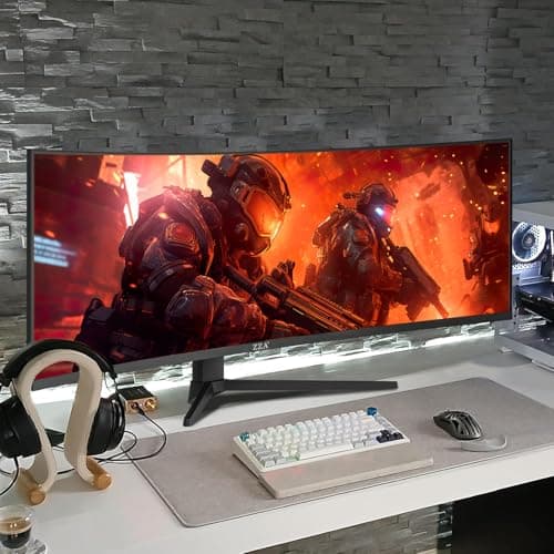 ZZA 49" Curved Gaming Monitor 144/165Hz Ultrawide 32:9 WDFHD 3840 x 1080P,Ultrawide Monitor, 1500R, 120% sRGB, HDMI 2.1 & DP 1.4, Height Adjustable
