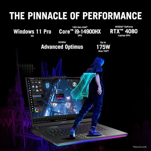 ASUS ROG Strix Scar 16 (2024) Gaming Laptop, 16” Nebula HDR 16:10 QHD 240Hz/3ms, 1100 nits, Mini LED Display, GeForce RTX 4080, Intel Core i9-14900HX, 32GB DDR5, 1TB SSD, Windows 11 Pro, G634JZR-XS96