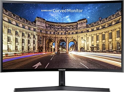 SAMSUNG 23.5” CF396 Curved Computer Monitor, AMD FreeSync for Advanced Gaming, 4ms Response Time, Wide Viewing Angle, Ultra Slim Design, LC24F396FHNXZA, Black
