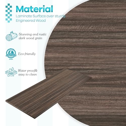 Kaboon 60x24 inches Tabletop, Solid One-Piece Desktop for Sit Stand Desk, Double Desks, L Desk DIY,Wood Countertop Home or Commercial Use 1 inch Thick, Eucalyptus/Rustic Wood, 23.62" D x 59.1" W