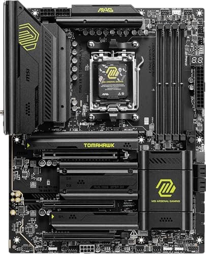msi MAG X870 Tomahawk WiFi Gaming Motherboard (AMD Ryzen 9000/8000/7000 Series Processors, AM5, DDR5, PCIe 5.0, M.2 Gen5, SATA 6Gb/s, USB 40Gbps, HDMI/DP, Wi-Fi 7, Bluetooth 5.4, 5Gbps LAN, ATX)