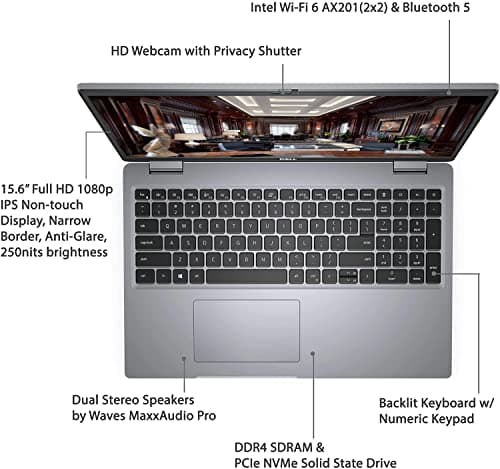 Dell Latitude 5520 Business Laptop, 15.6" FHD Display, Intel Core i5-1145G7 vPRO, 16GB RAM, 1TB PCIe SSD, IR Camera, HDMI, Backlit Keyboard, Wi-Fi 6, Thunderbolt 4, Windows 11 Pro