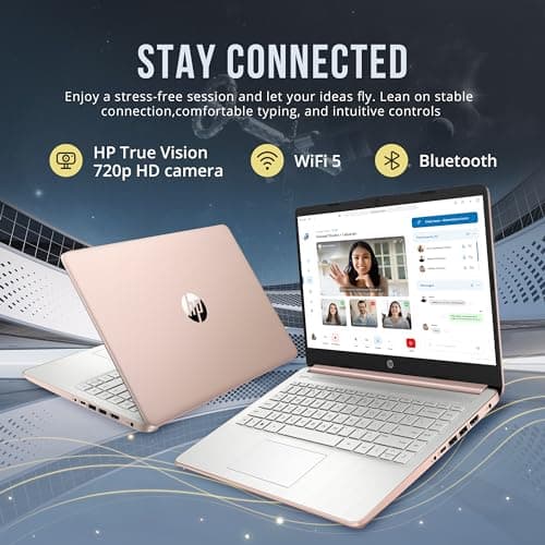 HP Stream 14" HD BrightView Laptop, Intel Celeron N4120, 16GB RAM, 416GB Storage (128GB eMMC + 288GB Docking Station Set), Intel UHD Graphics, 720p Camera, Wi-Fi, 1 Year Office 365, Win 11 S, Gold