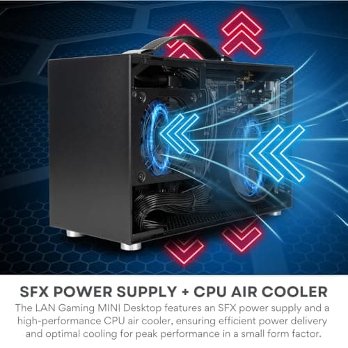 LAN Gaming Desktop (8.1L Small & Light, RTX 5070 12GB, AMD Ryzen 7 8700F, 32GB DDR5 RAM, 2TB NVMe SSD, Internal WiFi + Bluetooth, Windows 11 Pro) Best Mini ITX SFF Computer (Black)