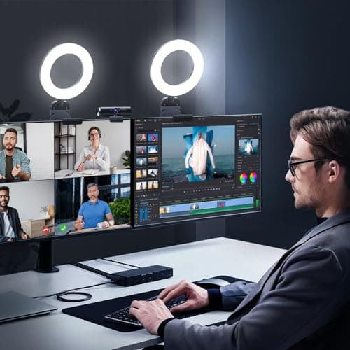 Ring Light for Computer Laptop,Video Conference Lighting kit for Zoom Meetings,5" Small Led Selfie Light Portable Ring Light with Stand,Cell Phone Holder Desktop Ring Light for Skype Call (2Packs)