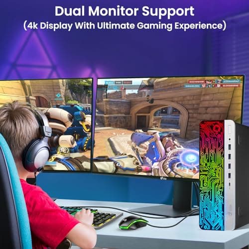 BTO Windows 11 Pro Gaming Desktop PC HP G3 RGB – Intel i5 6th Gen Processor, 16GB DDR4 Ram, 512GB SSD, NVIDIA GeForce GT 1030 DDR5, 22-inch Monitor – Wi-Fi – Computer Tower for PC Gamer (Renewed)