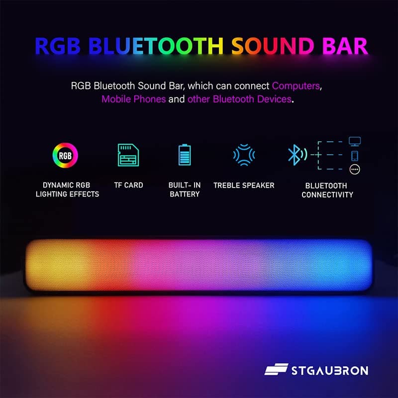 STGAubron Desktop PC, Intel Core i7 up to 3.9G, GeForce RTX 3060 12G GDDR6, 32G, 1TB SSD, WiFi, BT 5.0, RGB Fanx6, RGB Keybaord, RGB Mouse, Mouse Pad, RGB Bluetooth Sound Bar, RGB BT Gaming Mic W1