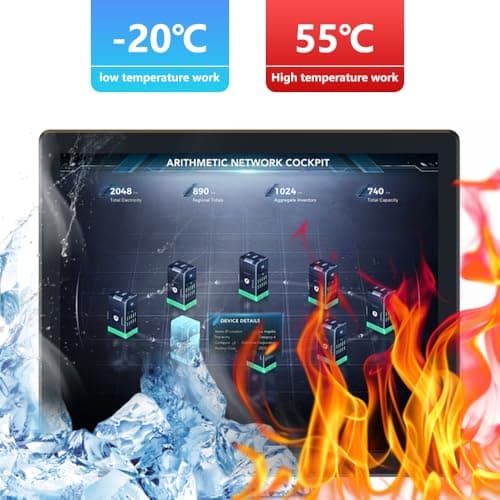 YanKe 19.0" Industrial Computer Touch Screen 10 Point Touch Industrial Computer, Resolution 1024 * 768 250nit, RJ45*2 USB*4 com*2 HD*1 WiFi+BT(J6412/8+256)