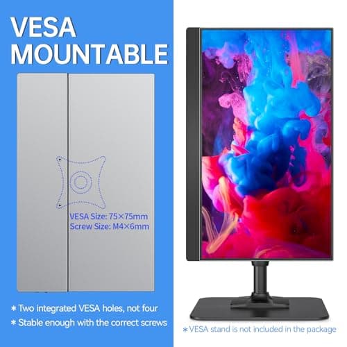 VisionOwl Portable Monitor-15.6 Inch Travel Screen FHD 1080P FreeSync Frameless USB-C Computer Display with Type-C HDMI Speakers for Laptop PC Mac Surface PS4/5 Xbox, with Cover Stand, VESA Mountable