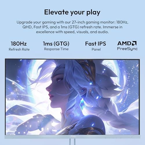 Pixio PX278 Wave Blue 27 inch 180Hz Refresh Rate FHD 1440p Resolution Fast IPS Panel 1ms GTG Response Time Blue Gaming Monitor with FreeSync