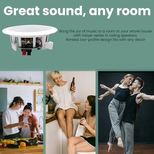 Home Theater System Kit with 1000 Watts 4-Chanel Bluetooth Receiver & 8 Qty 6.5" 200 Watts in-Wall in-Ceiling Speakers of 2-Way Stereo Sound with Woofer/Tweeter, Flush Design by Technical Pro