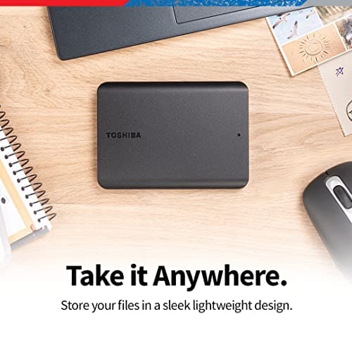 Toshiba Canvio Basics 2TB Portable External Hard Drive USB 3.0, Black - HDTB520XK3AA
