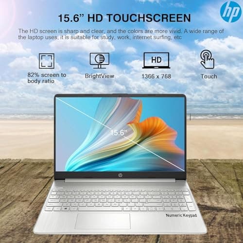 HP Flagship 15.6" HD Touchscreen Laptop Computer, 6-Core Intel i3 Processor, 16GB RAM, 1TB Storage (500GB SSD + 500GB Ext), Wi-Fi, Long Battery, HubxcelAccessory, Lifetime Office 2024, Win 11 Pro