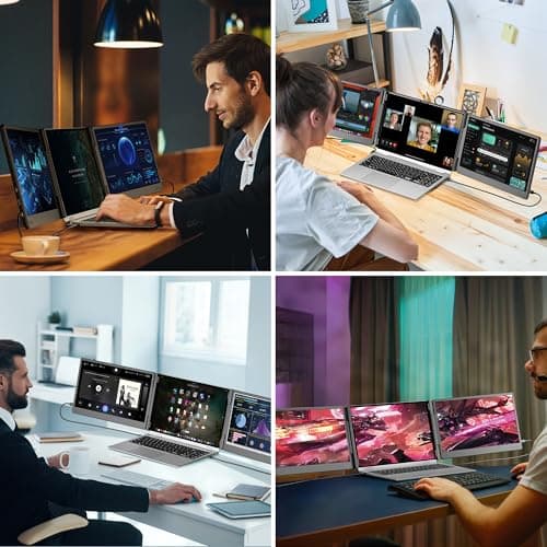 2025 New Upgraded Laptop Screen Extender Portable Monitor, 1080P FHD IPS Screen, Monitor Extender for Laptop, Fit for 13-17" Laptop, Plug & Play Compatiable with Windows/Mac/Android/Switch (14 inch)