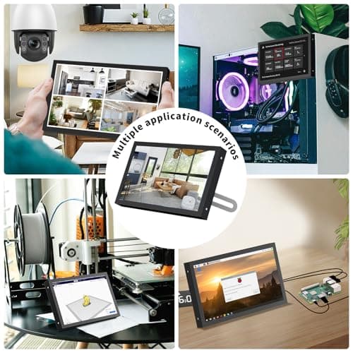 7 Inch Mini Monitor HDMI, Portable Vga Monitor with AV BNC 1024×600 LCD Screen with Built-in Speakers, 178° View Angle IPS, Multi-Function Mini Small Display for Raspberry Pi PC/TV/DVD/CVBS