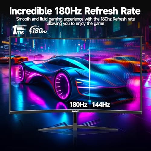 32 inch Gaming Monitor 1800R Curved Computer Monitors 165HZ / 180HZ PC Monitors VA Screen for Home, Office and Dormitory, QHD 1440P Computer Monitor Support HDMI & DP