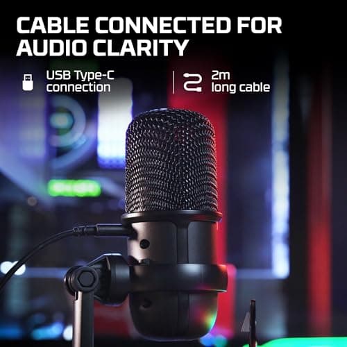 HyperX SoloCast – USB Condenser Gaming Microphone, for PC, PS4, PS5 and Mac, Tap-to-Mute Sensor, Cardioid Polar Pattern, great for Streaming, Podcasts, Twitch, YouTube, Discord,Black