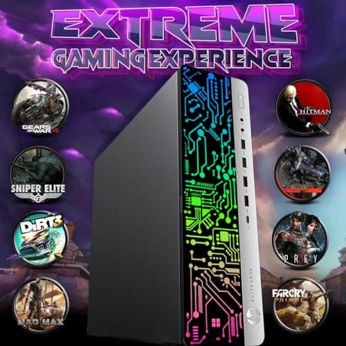 TechMagnet HP G3 Gaming Desktop PC, Core i7 6th Gen, GT 1030 Graphic, 16GB RAM, 1TB SSD | 2TB HDD, New Dual MTG 24-inch Monitor, RGB Keyboard Mouse, Speaker, Webcam, WiFi, Windows 11 Pro (Renewed)