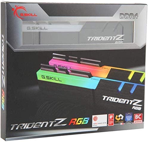 G.SKILL Trident Z RGB Series (XMP) DDR4 RAM 32GB (2x16GB) 3600MT/s CL18-22-22-42 1.35V Intel AMD Desktop Computer Memory UDIMM (F4-3600C18D-32GTZR)