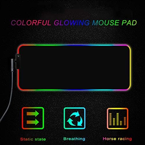 Personalized RGB LED Gaming Mouse Pad Make Your Own Customized Large Gaming Mousepad Custom Mouse Mat for Office Dorm Personalised Gifts Presents for Gaming Lovers, 31.5x11.8in