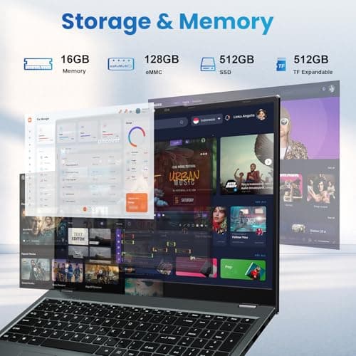 jumper 17.6 Inch Laptop, 16GB RAM, 640GB ROM, Office 365, Windows 11 Laotop with Celeron N5095, IPS FHD Display 100% sRGB, Backlit Keyboard, WiFi-6, Numpad, BT4.2, Type-C, Cooling System
