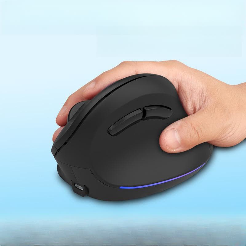 Wireless Mouse Ergonomic Vertical Mouse for Large Hands Rechargeable Big Quiet Silent Ergo Blue LED Light 3600DPI Carpal Tunnel Comfortable Cordless Mice for PC Laptop Computer Macbook Office Gift