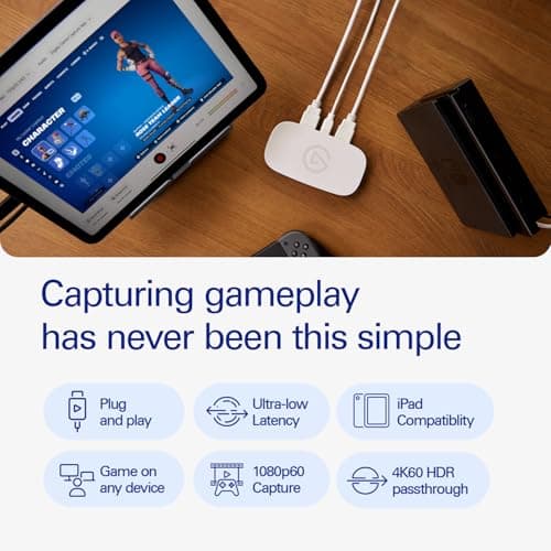 Elgato Game Capture Neo – USB Portable Capture Card 4K60 HDR Passthrough, 1080p60 Video Recording – For PS5|Xbox|Nintendo Switch 2 - OBS, Quicktime and more - Plug & Play|Works on Laptop|PC|Mac|iPad