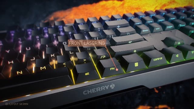 Cherry MX 3.0 S Wired Mechanical Gaming Keyboard. Aluminum Housing Built for Gamers w/MX Red Silent Switches. RGB Backlit Display Over 16m Colors. from The Makers of MX. Full Size. Pure White.