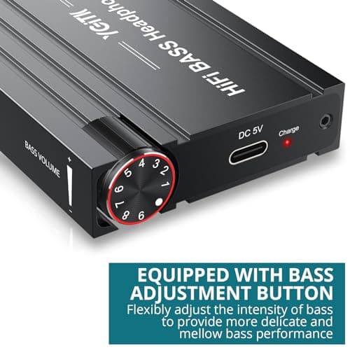 Professional 16-600Ω Headphone Amplifier with Bass Boost, Portable HiFi Earphone Amplifiers, Gain Switch Bass Volume Adjust, Rechargeble Headphone Amp 3.5mm Jack for Phones, iPad, MP3, MP4