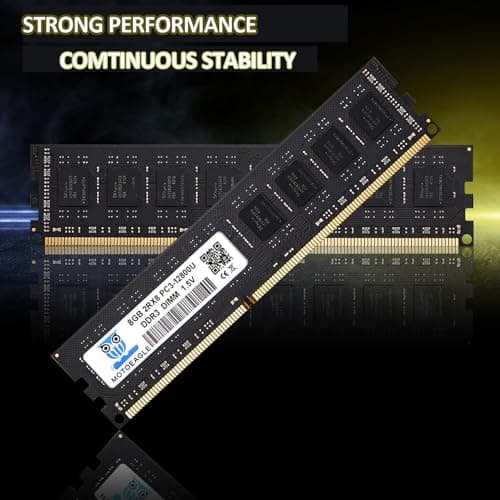 [DDR3 16GB RAM] 16GB KIT (2x8GB) DDR3 1600MHz PC3-12800U Non ECC Unbuffered 1.5V 2Rx8 Dual Rank 240 Pin UDIMM Desktop Memory RAM Module Upgrade