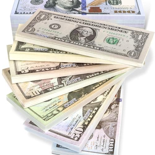 210 PCS Prop Money Number Learning Play Education Toys for Girls Boys,Develops Early Math Skills,Prop Money for Board Game, Moive, Magic