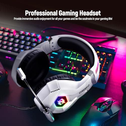 Gaming Headset for PC, Ps4, Ps5, Xbox Headset with 7.1 Surround Sound, Gaming Headphones with Noise Cancelling Mic, Over Ear Headphones for Switch, GEM Box, Atari 2600 System, Sega Game Gear